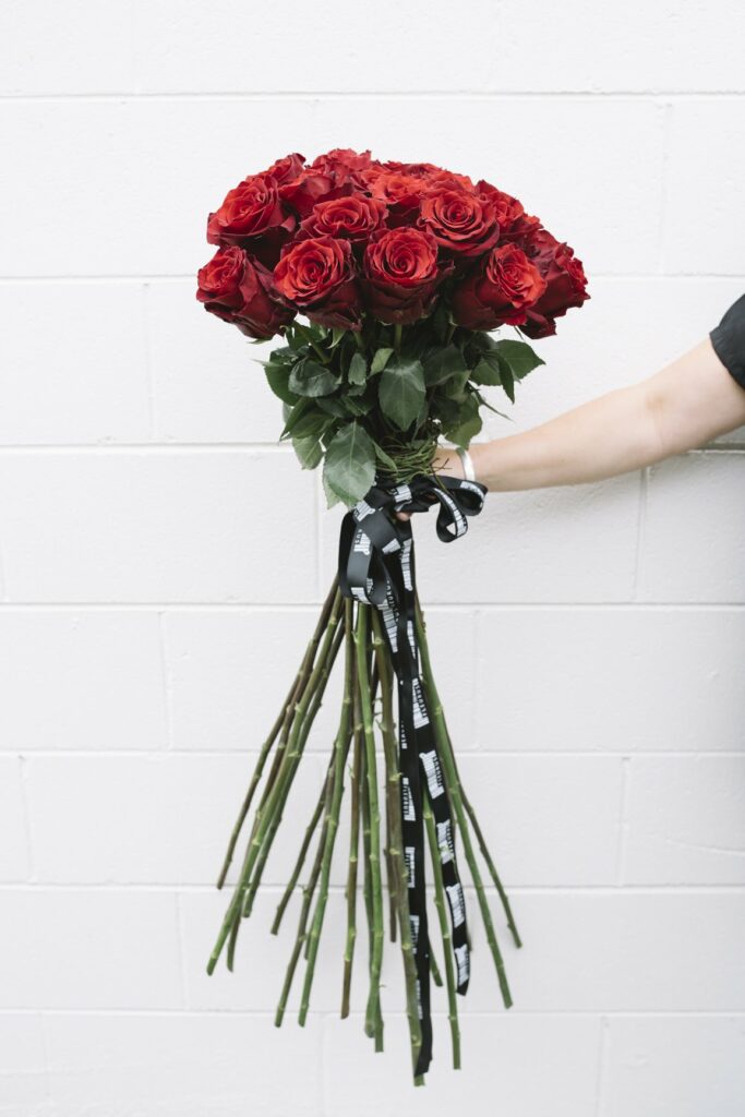 red 100cm roses 2