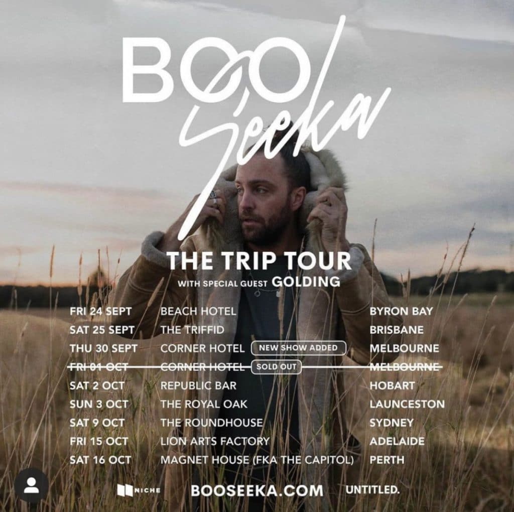 Boo Seeka THE TRIP TOUR artwork