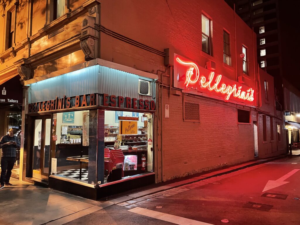 Pellegrini's Melbourne exterior photo Elizabeth Best