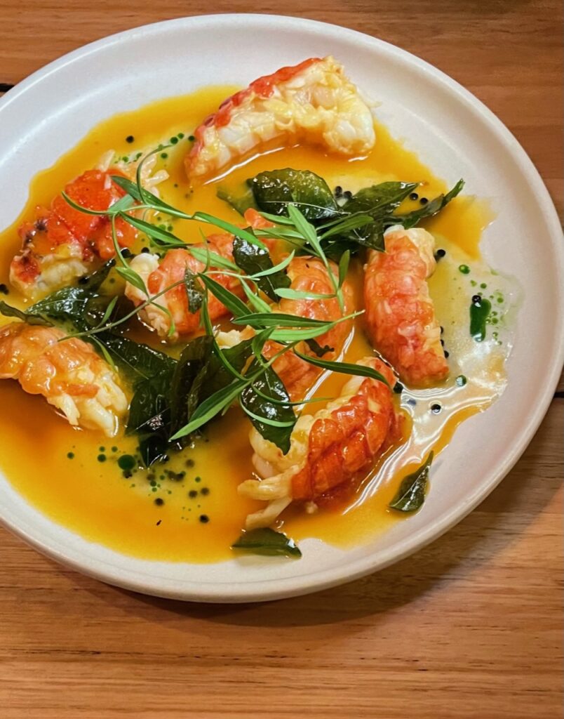 Scampi dish with burnt brown butter sauce