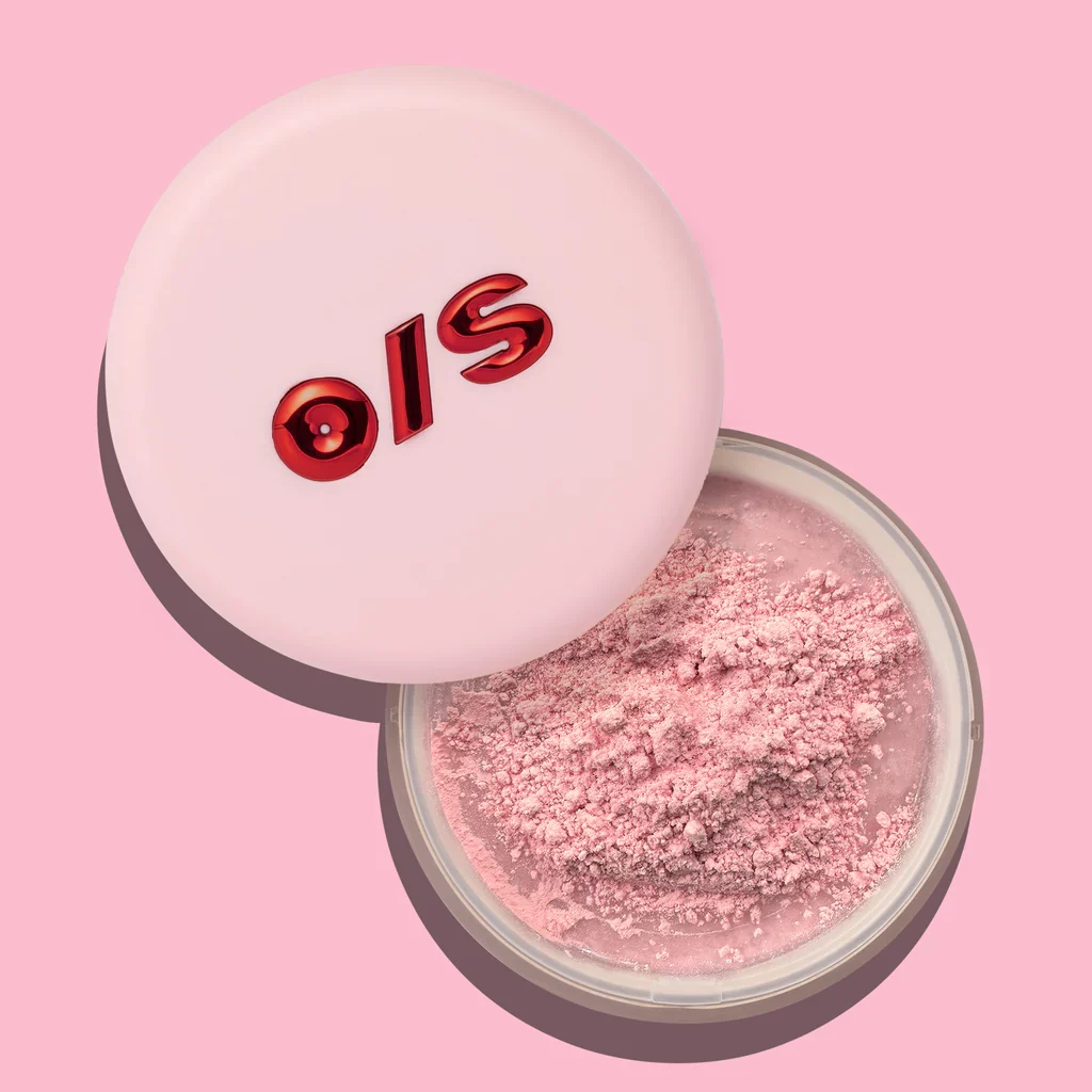 Top down shot of One/Size setting powder in pink.