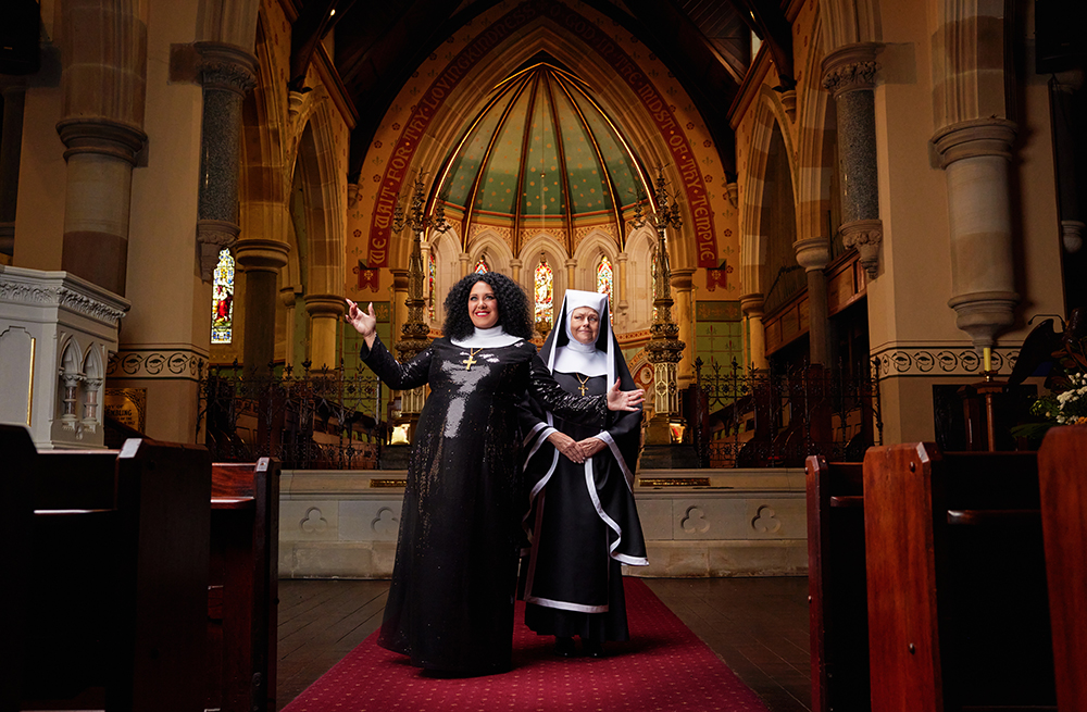 Casey Donovan and Genevieve Lemon in Sister Act the Musical