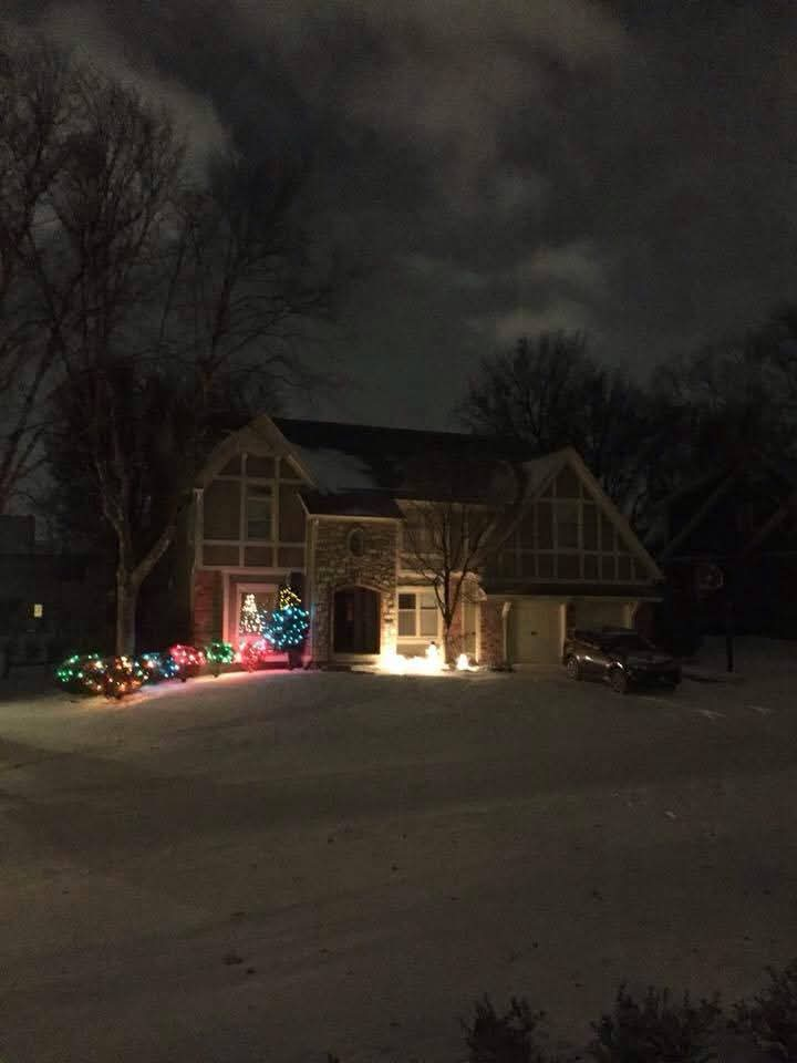 Childhood home at Christmas