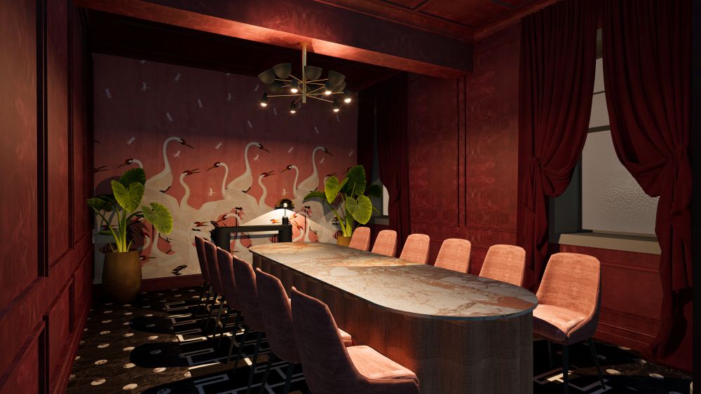 South Brisbane’s most iconic pub is returning with a four-level glow-up 1 Renderings for the new private dining room at Hotel Terminus