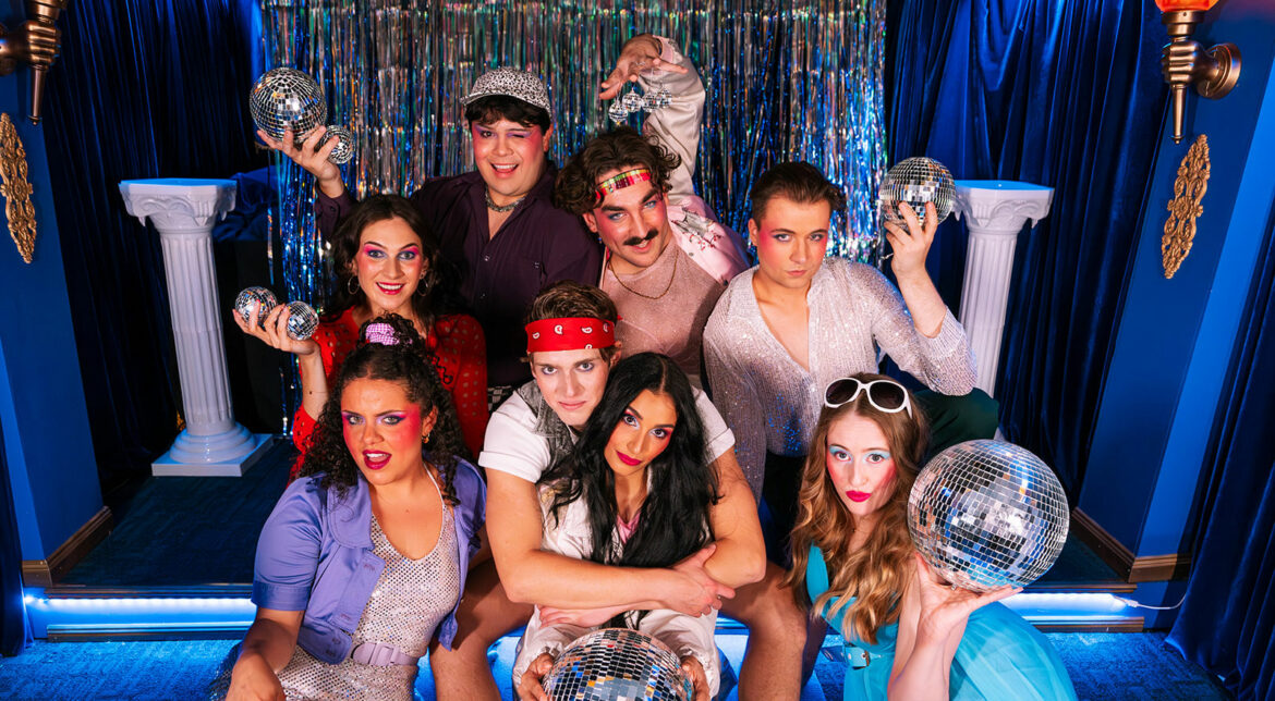 Xanadu brings skates, disco and Greek God chaos to Brisbane this May 4. Cast of Xanadu Mira Ball Productions Photo By Brit Creative 2