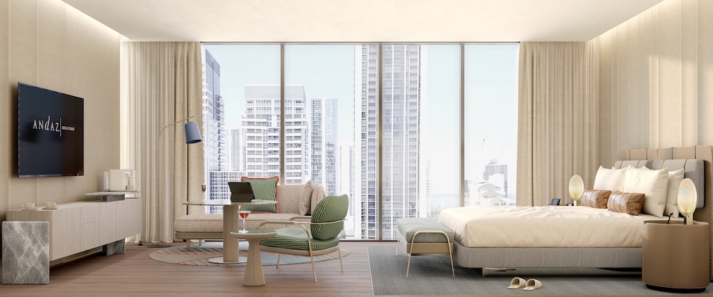 Broadbeach is getting a luxe new hotel (and you can already book!) 3 Andaz Gold Coast Guest Room Window LR