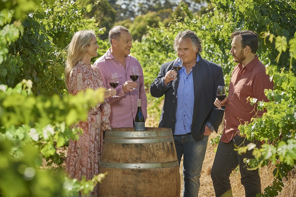 Passel Estate Owners celebrating with Winemakers Wendy Stimpson
